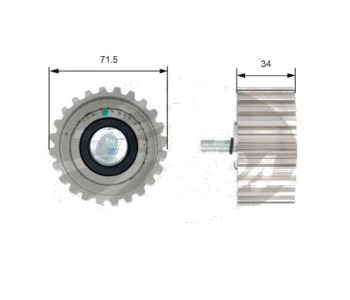 Паразитна/ водеща ролка, зъбен ремък GATES T42183 за FIAT DUCATO (250) товарен от 2006