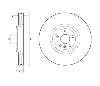 Спирачен диск вентилиран Ø350mm DELPHI за JAGUAR XE (X760) от 2015