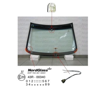Челно стъкло NordGlass за CHEVROLET SPARK (M300) от 2009 до 2013