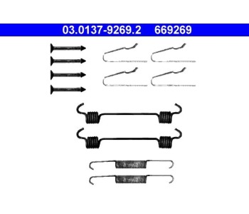 Комплект принадлежности, челюсти за ръчна спирачка ATE за CHRYSLER 300C (LX) от 2004 до 2012