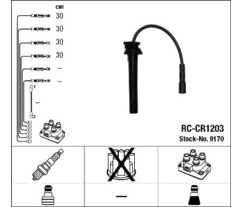 Комплект запалителни кабели NGK за CHRYSLER SEBRING (JR) кабриолет от 2001 до 2007