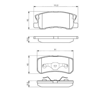 Комплект спирачни накладки BOSCH за CHRYSLER SEBRING (JS) кабриолет от 2007 до 2010