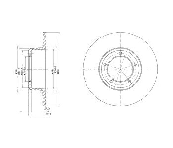 Спирачен диск плътен Ø298mm DELPHI за LAND ROVER DEFENDER (L316) комби от 1990 до 2016