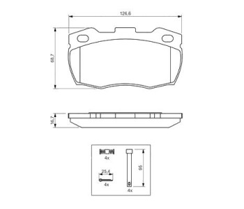 Комплект спирачни накладки BOSCH за LAND ROVER DEFENDER (L316) комби от 1990 до 2016