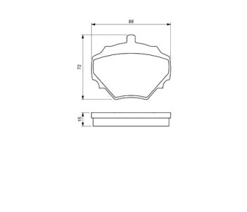 Комплект спирачни накладки BOSCH за LAND ROVER DEFENDER (L316) пикап от 1995 до 2016