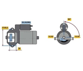 Стартер 12 зъби [kB] BOSCH за LAND ROVER DEFENDER (L316) платформа от 1990 до 2016