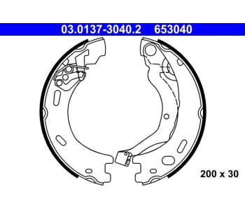 Комплект спирачни челюсти, ръчна спирачка ATE за LAND ROVER DISCOVERY III (L319) от 2004 до 2009
