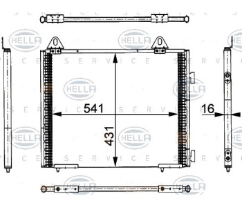 Кондензатор, климатизация HELLA 8FC 351 317-741 за LAND ROVER FREELANDER I (L359) Soft Top от 1998 до 2006