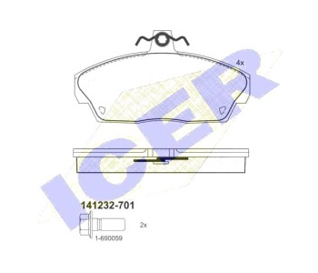 Комплект спирачни накладки Ultra Premium ICER за LAND ROVER FREELANDER I (L314) от 1998 до 2006