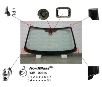 Челно стъкло NordGlass за LAND ROVER FREELANDER II (L359) от 2006 до 2014
