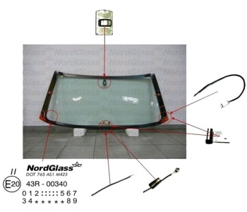 Челно стъкло NordGlass за LAND ROVER RANGE ROVER II (P38A) от 1994 до 2002