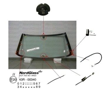 Челно стъкло NordGlass за LAND ROVER RANGE ROVER II (P38A) от 1994 до 2002