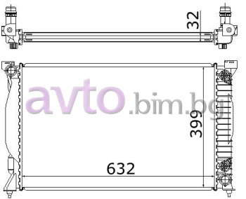 Воден радиатор размер 632/400/32 за AUDI A4 Avant (8ED, B7) от 2004 до 2008