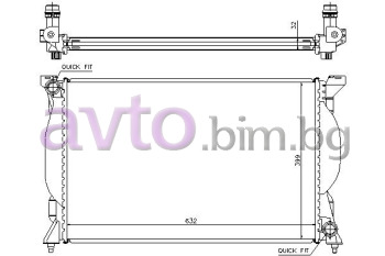 Воден радиатор размер 632/400/32 за AUDI A4 (8EC, B7) от 2004 до 2008