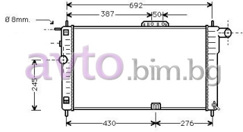 Воден радиатор размер 635/380/32 за DAEWOO NEXIA (KLETN) от 1995 до 1997
