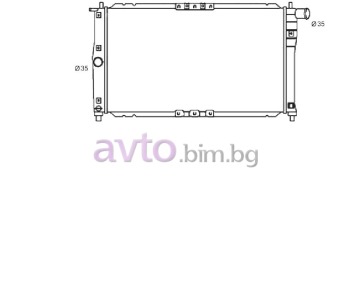Воден радиатор размер 655/380/16 за DAEWOO LEGANZA (KLAV) от 1997 до 2004