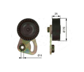 Обтящна ролка, пистов ремък GATES T39019 за LAND ROVER FREELANDER I (L359) Soft Top от 1998 до 2006