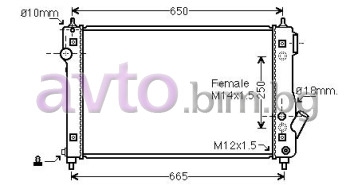 Воден радиатор размер 600/410/24 за CHEVROLET AVEO (T250, T255) седан от 2005