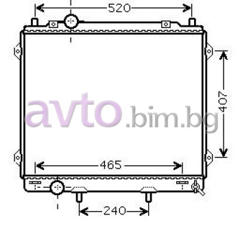 Воден радиатор размер 565/510/26 за HYUNDAI TERRACAN (HP) от 2001 до 2008