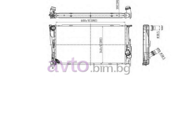 Воден радиатор размер 600/345/32 за BMW 3 Ser (E92) купе от 2005 до 2013