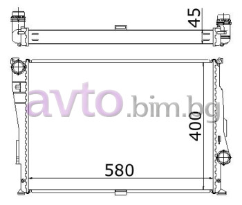 Воден радиатор размер 580/400/44 за BMW 3 Ser (E46) купе от 2003 до 2006