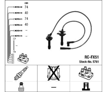 Комплект запалителни кабели NGK за SUBARU FORESTER I (SF_) от 1997 до 2002