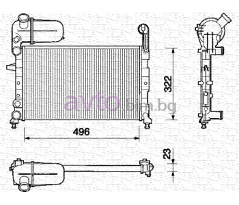 Воден радиатор размер 495/325/22 за FIAT TEMPRA (159) от 1990 до 1996