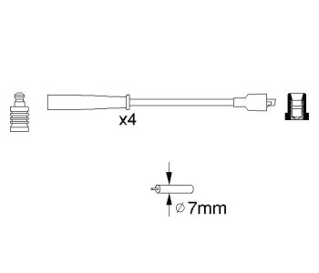 Комплект запалителни кабели BOSCH за SUBARU IMPREZA I (GC) седан от 1992 до 2000