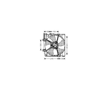 Вентилатор охлаждане на двигателя P.R.C за SUBARU LEGACY II (BD) от 1994 до 1999