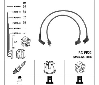 Комплект запалителни кабели NGK за SUBARU LEONE I (AB) от 1979 до 1984