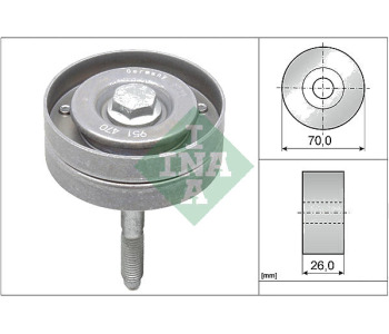 Паразитна/ водеща ролка, пистов ремък INA 532 0596 10 за VOLKSWAGEN GOLF V Plus (5M1, 521) от 2005 до 2013