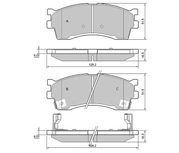 Комплект спирачни накладки STARLINE за KIA CERATO I (LD) седан от 2004 до 2009