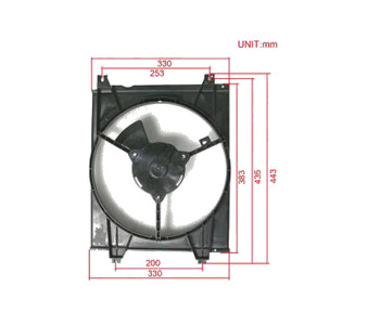 Вентилатор охлаждане на двигателя P.R.C за KIA CERATO I (LD) хечбек от 2004 до 2009