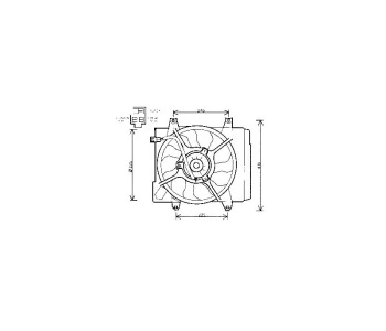 Вентилатор охлаждане на двигателя P.R.C за KIA PICANTO (BA) от 2004 до 2011