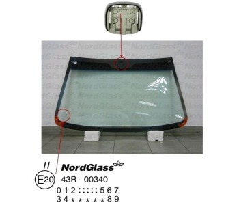 Челно стъкло NordGlass за KIA RIO I (DC) седан от 2000 до 2005
