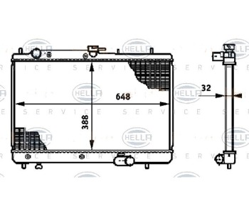 Воден радиатор HELLA за KIA SEPHIA (FA) седан от 1992 до 2001