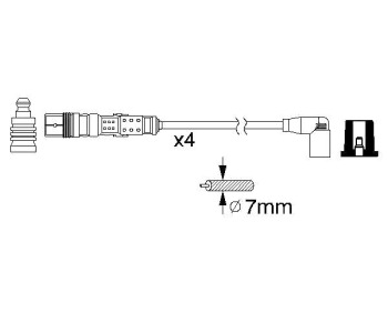 Комплект запалителни кабели BOSCH за SEAT ALHAMBRA (7V8, 7V9) от 1996 до 2010