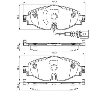 Комплект спирачни накладки BOSCH за SKODA SUPERB III (3V3) седан от 2015