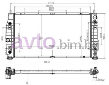 Воден радиатор размер 675/385/26 за CHRYSLER 300M (LR) от 1998 до 2004