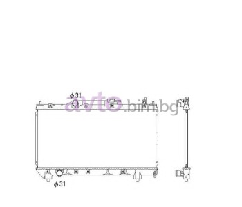 Воден радиатор размер 660/320/17 за TOYOTA AVENSIS (_T22_) Liftback от 1997 до 2003