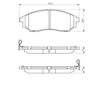 Комплект спирачни накладки BOSCH за INFINITI Q70 (Y51) от 2013