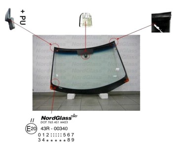 Челно стъкло NordGlass за NISSAN MURANO I (Z50) от 2003 до 2008