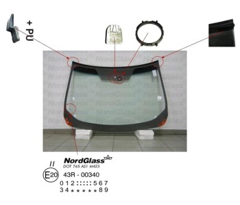 Челно стъкло NordGlass за NISSAN MURANO I (Z50) от 2003 до 2008