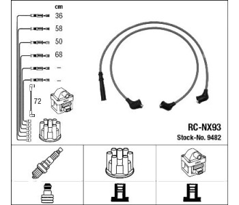 Комплект запалителни кабели NGK за NISSAN PICK UP (D21) от 1985 до 1998
