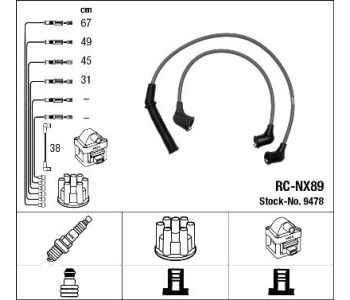 Комплект запалителни кабели NGK за NISSAN SUNNY III (N14) седан от 1990 до 1996