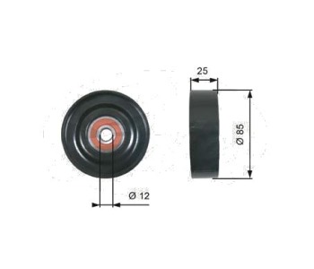 Обтящна ролка, пистов ремък GATES T36087 за NISSAN ALMERA II (N16) седан от 2000 до 2006