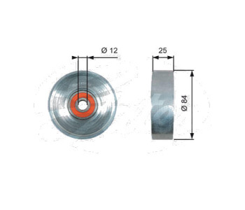 Обтящна ролка, пистов ремък GATES T39178 за NISSAN PRIMERA (P12) хечбек от 2002 до 2007
