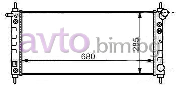 Воден радиатор размер 680/285/32 за OPEL CORSA B (F35) комби от 1999 до 2002