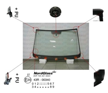 Челно стъкло NordGlass за SEAT ALHAMBRA (710, 711) от 2010