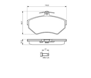 Комплект спирачни накладки BOSCH за SEAT TOLEDO I (1L) от 1991 до 1999